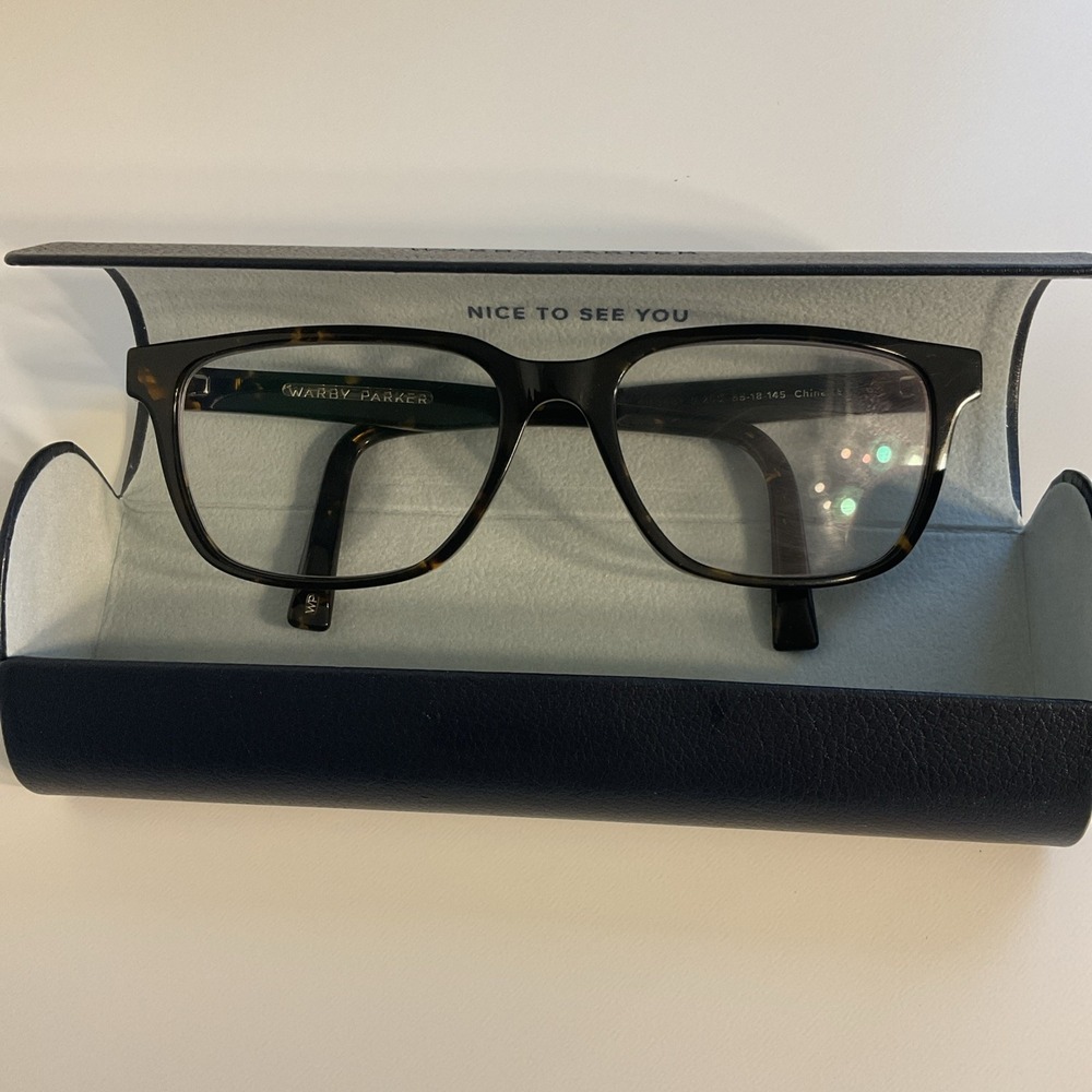 Warby Parker Eyeglasses Gilbert W 200 Whiskey Tortoise Square Frame 55 18 145 - Picture 5 of 6
